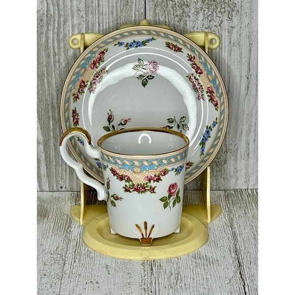 Vintage Demitasse Teacup and Saucer Bareuther The Danbury Mint - Picture 1 of 5